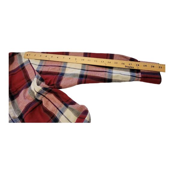 Old Navy Shirt Womens XS Red Plaid Button Up Oversized Long Sleeve Country - Picture 9 of 11